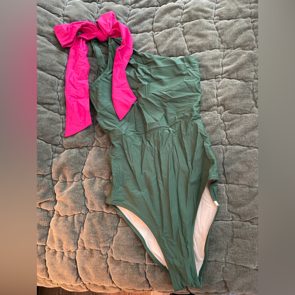 Summersalt Swim The Bow-Shoulder Ruched Sidestroke